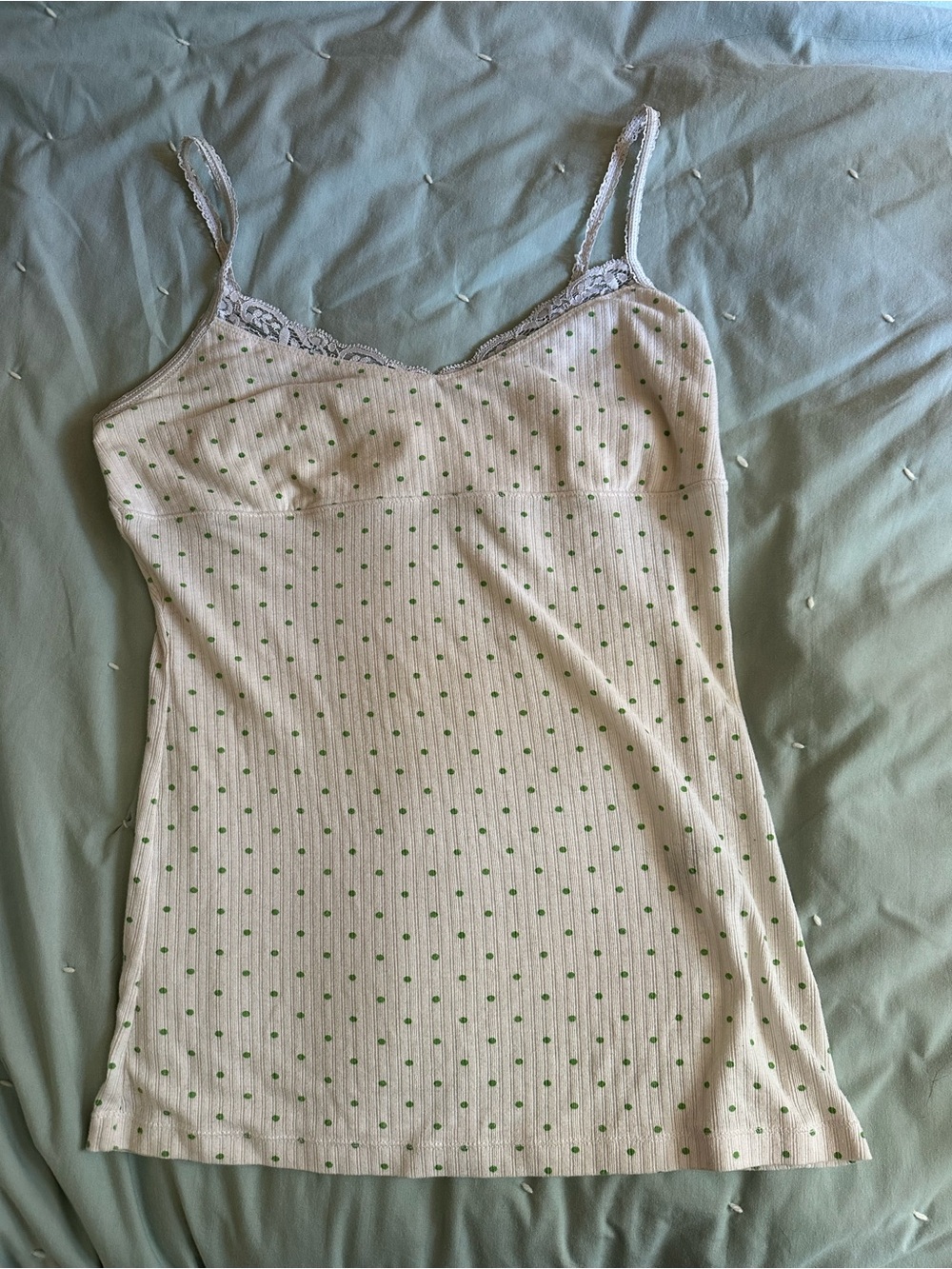 Y2K Ribbed Polka Dot Cami